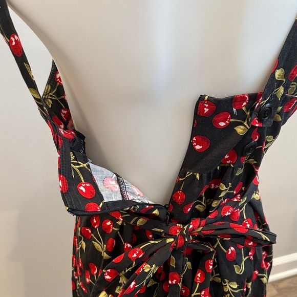 B Darlin Small Black Dress with Cherry Print - Picture 7 of 8